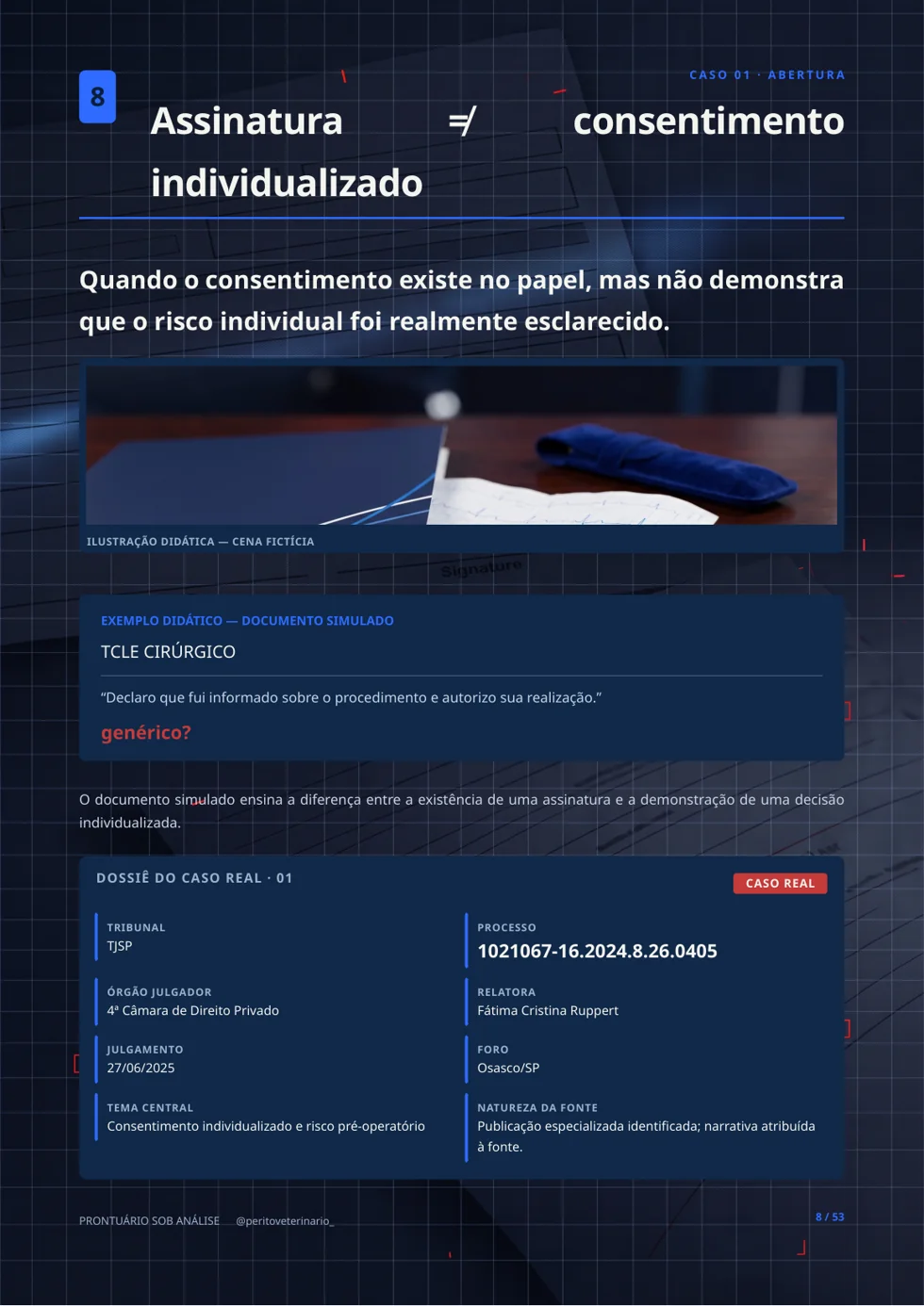 Página real sobre consentimento
